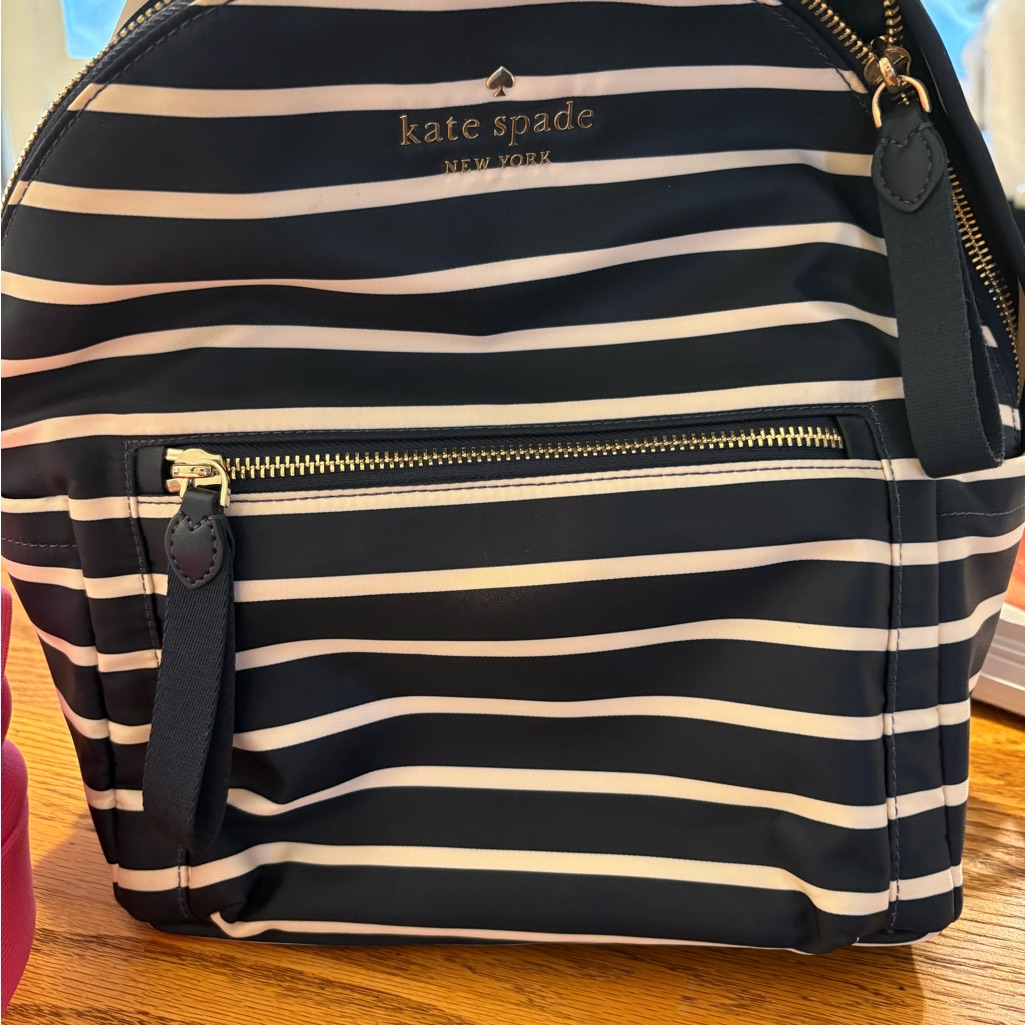 Kate Spade Navy And White Striped Backpack
